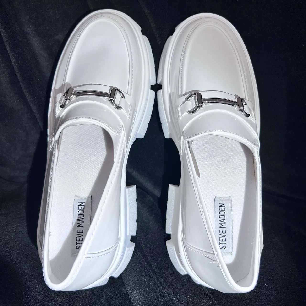 Steve Madden White Trifecta Platform Loafers, photo 1 of 4