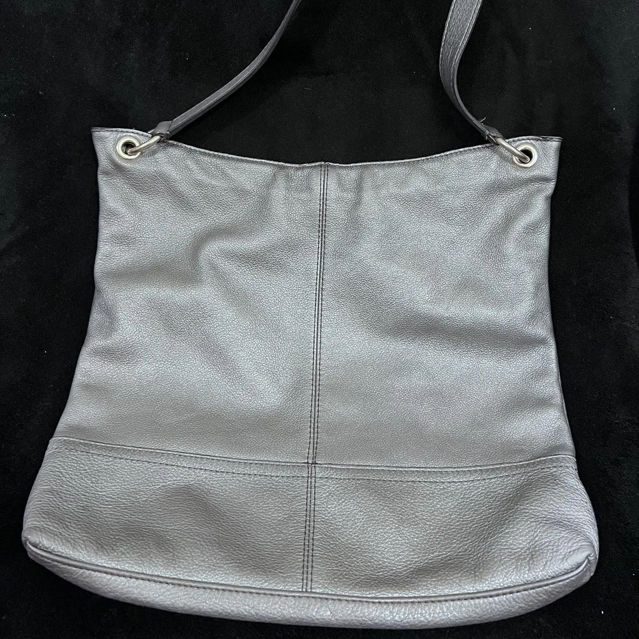 Banana Republic Silver Leather Shoulder Bag, photo 2 of 4