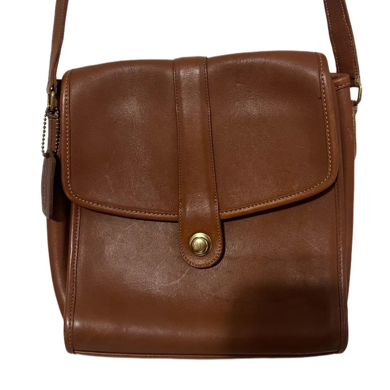 Vintage Rare Coach Burnt/Rustic Brown Leather Crossbody Shoulder Bag 044-5042, photo 1 of 7