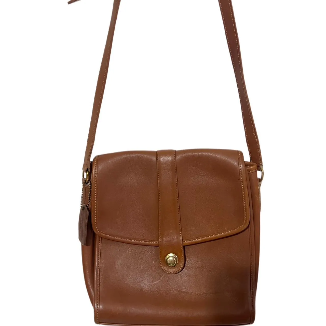 Vintage Rare Coach Burnt/Rustic Brown Leather Crossbody Shoulder Bag 044-5042, photo 2 of 7