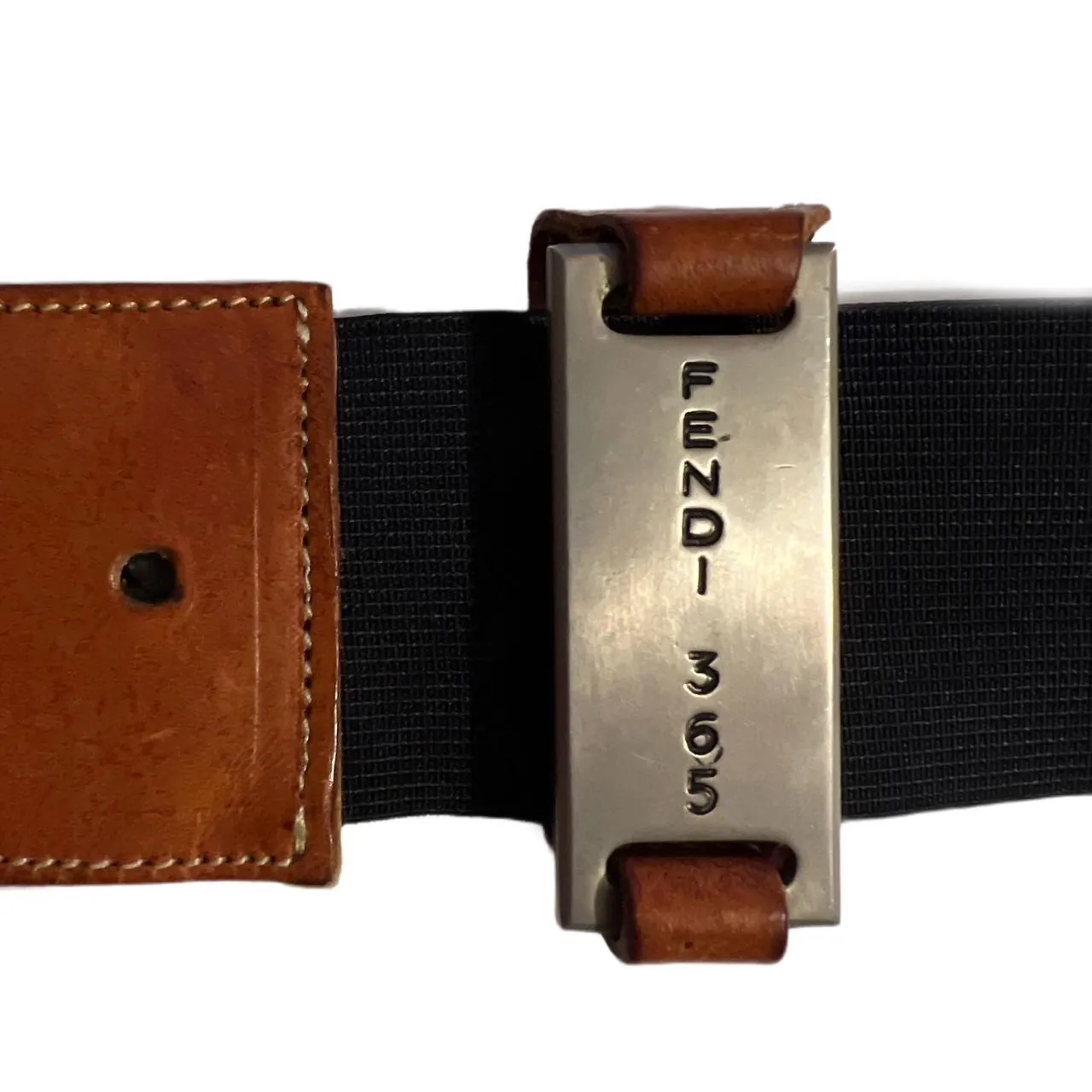 Vintage 1980s Fendi Wide Leather Belt, photo 2 of 4