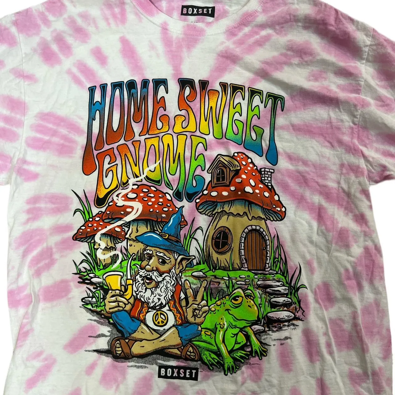 Home Sweet Gnome Pink Tye Dye Shirt, photo 2 of 3