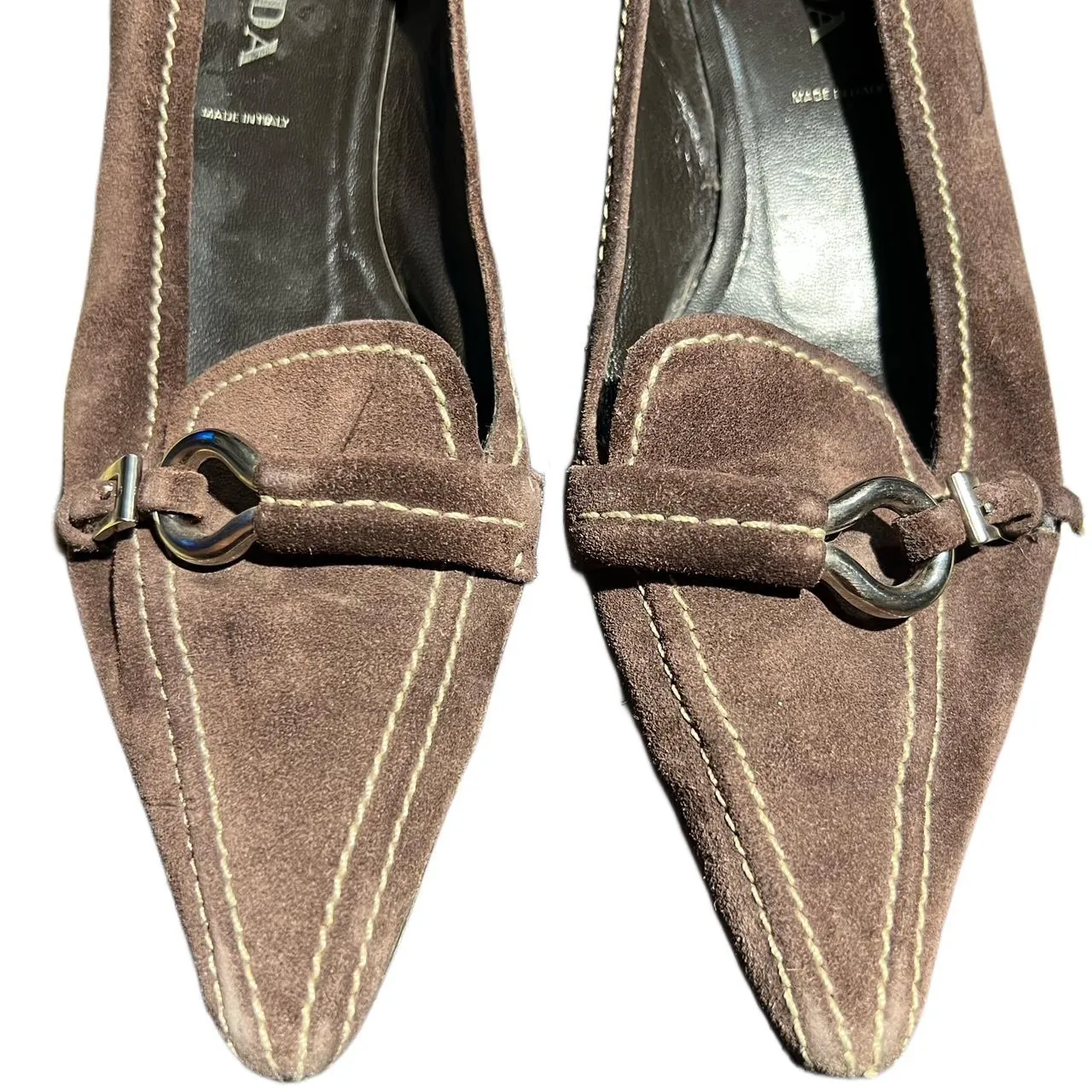 Prada Vintage Suede Pointed Toe Pumps, photo 2 of 4