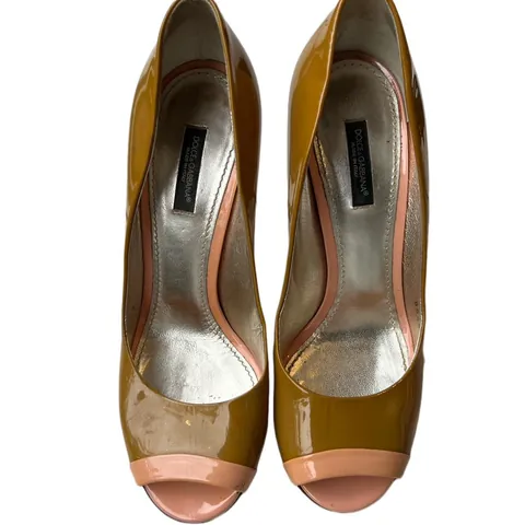Vintage Dolce & Gabbana Peep Toe Patent Heels