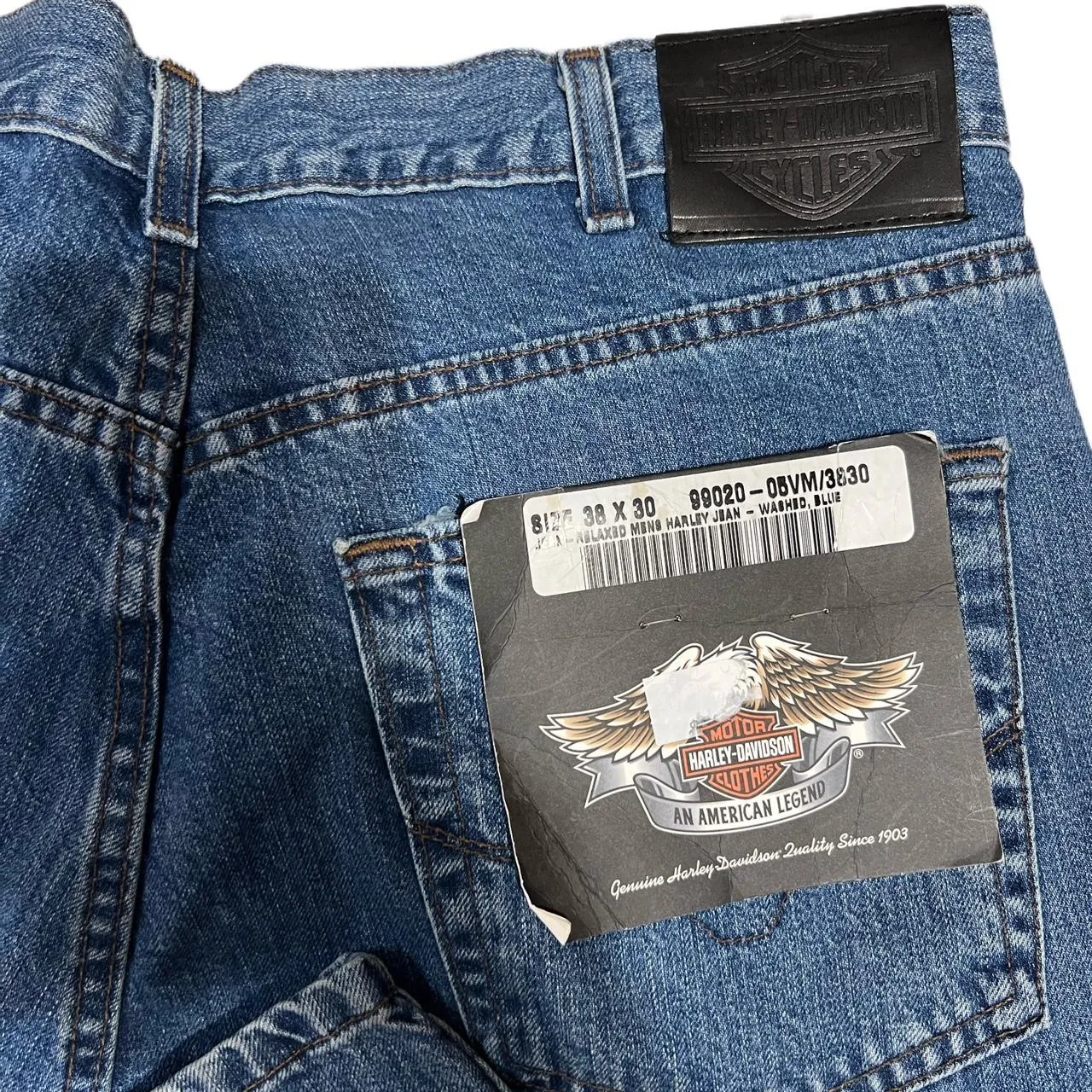 Harley Davidson Embroidered Emblem Black Logo Wide Leg Jeans, photo 6 of 6