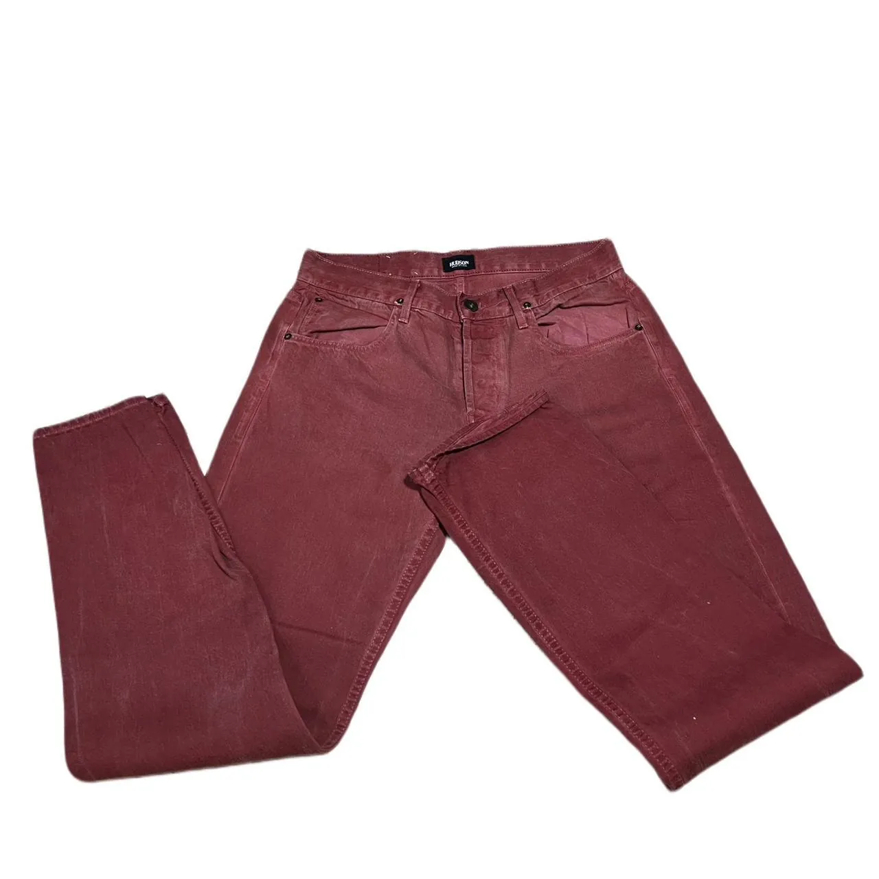 Hudson Burgundy Byron Straight Jeans, photo 2 of 5