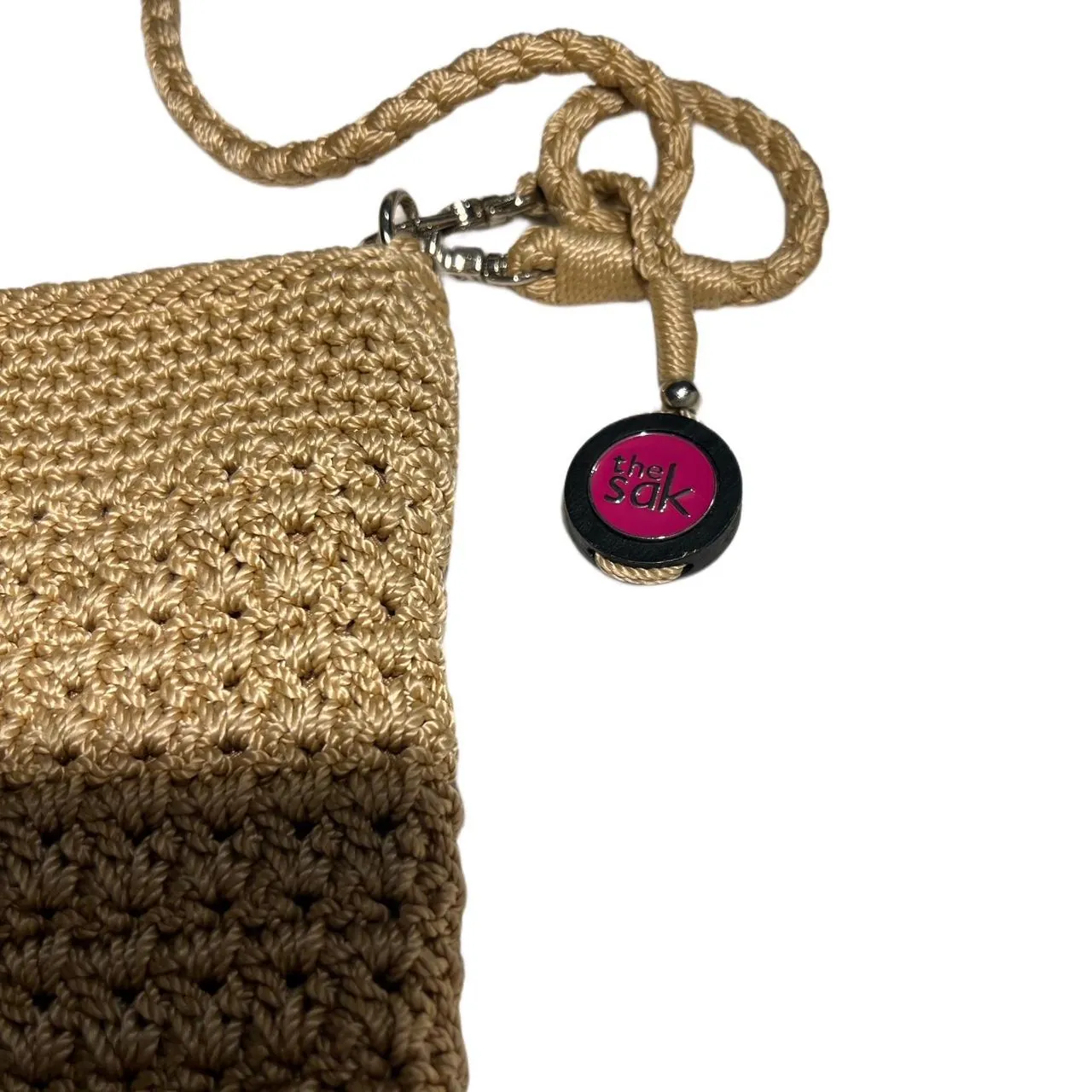 The Sak Crochet Adjustable Handle Beige Purse, photo 3 of 4