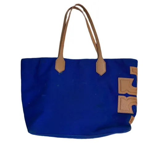 Tory Burch Rare Royal Blue Canvas Tote Bag