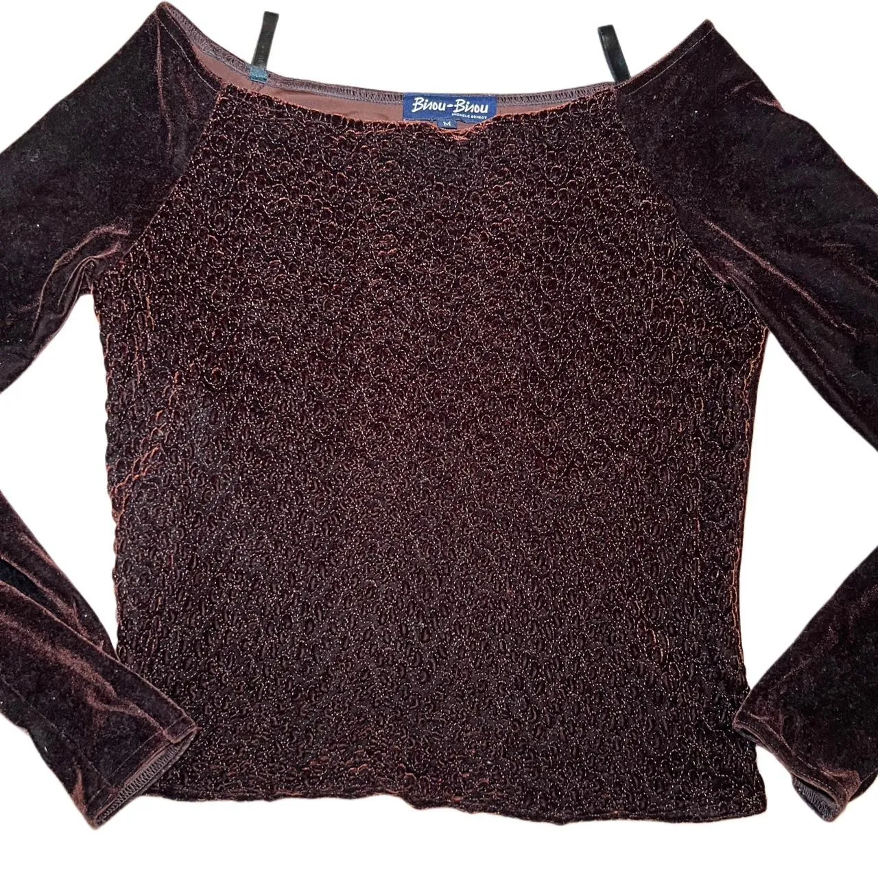 Bisou-Bisou Michele Bohbot Red Long Sleeve Blouse, photo 1 of 4