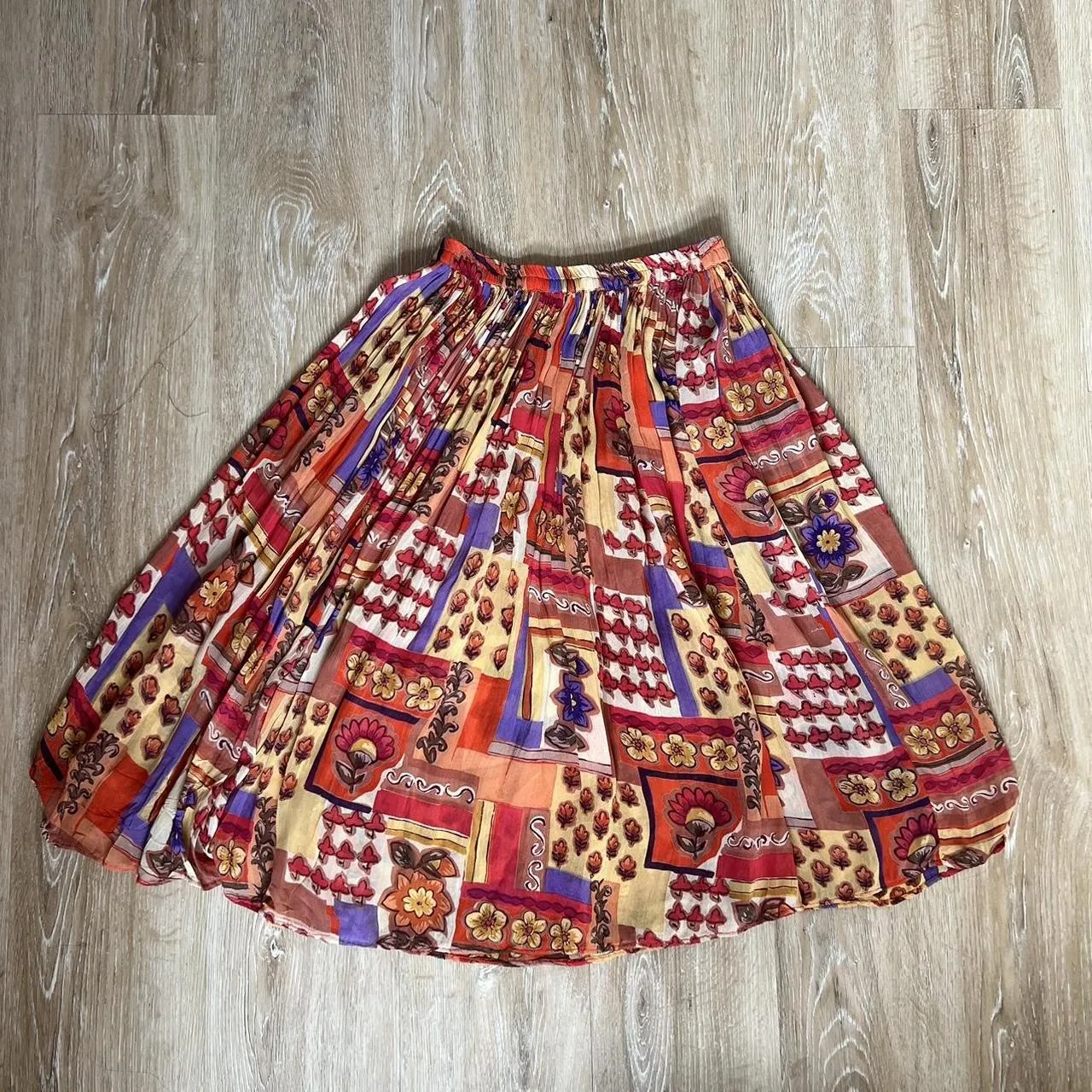 Enjoy Multi-Colored Retro Midi Skirt, photo 2 of 4