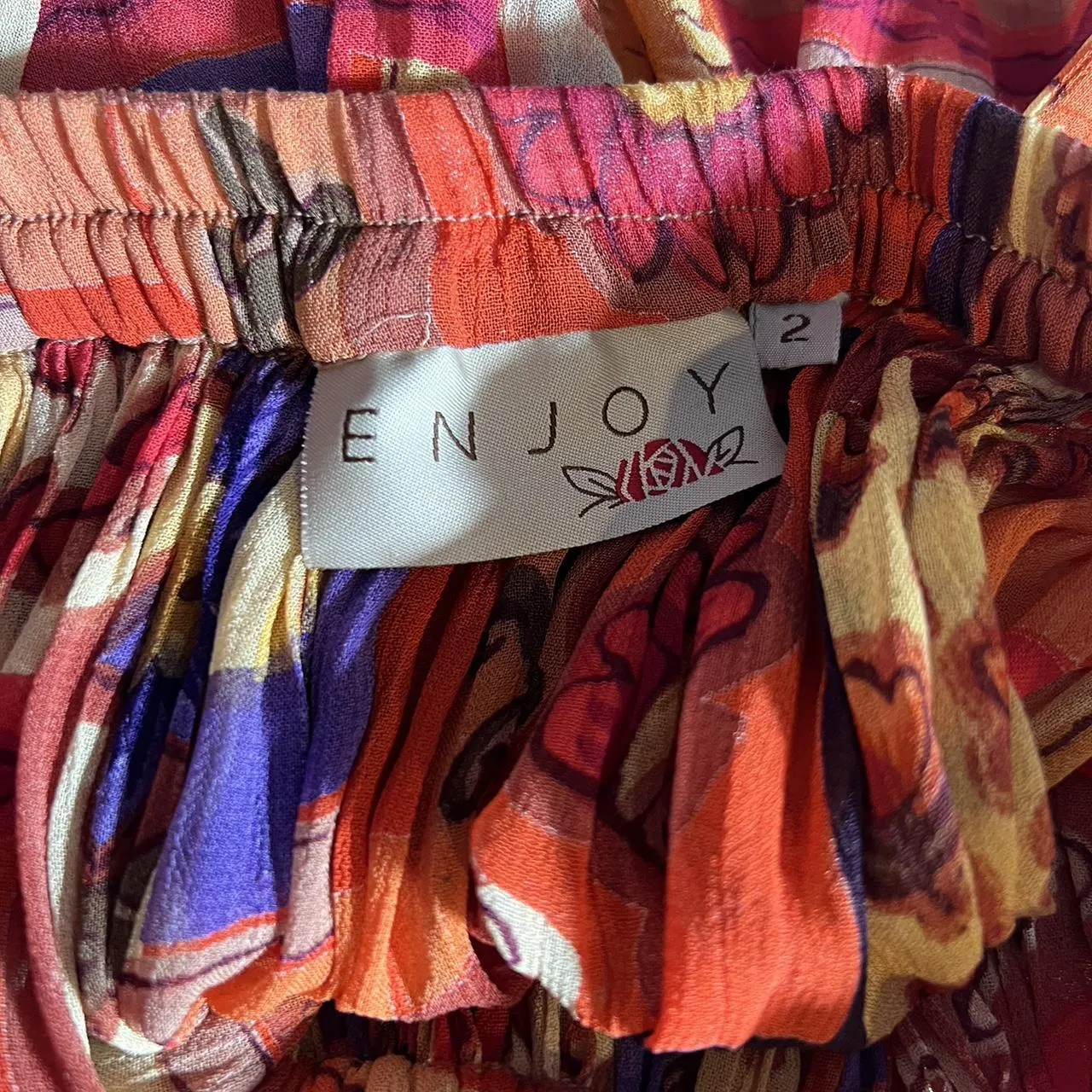 Enjoy Multi-Colored Retro Midi Skirt, photo 4 of 4