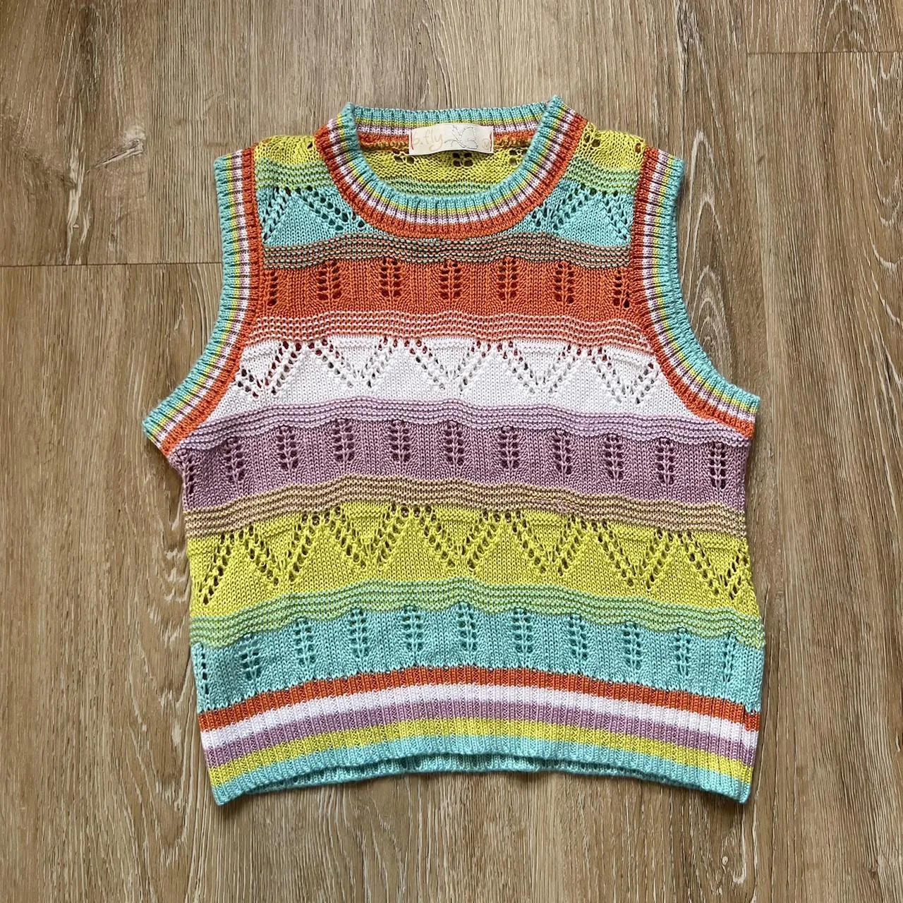 B. Fly Multi-coloured Knitted Sweater Vest, photo 1 of 4