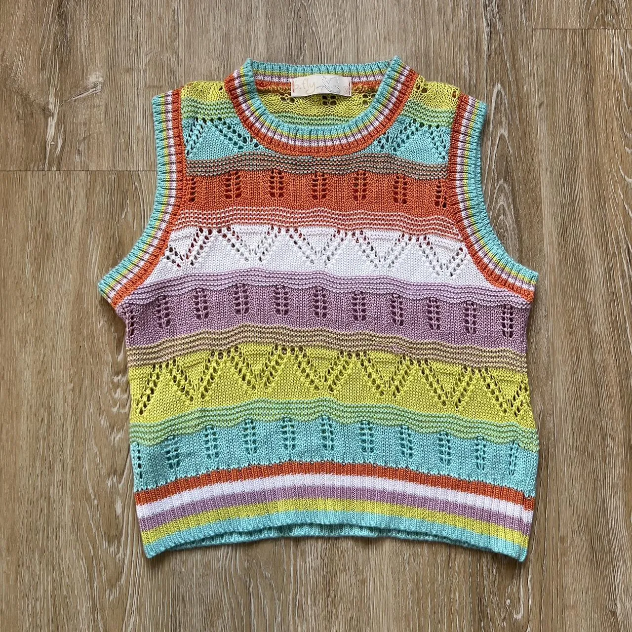 B. Fly Multi-coloured Knitted Sweater Vest, photo 2 of 4