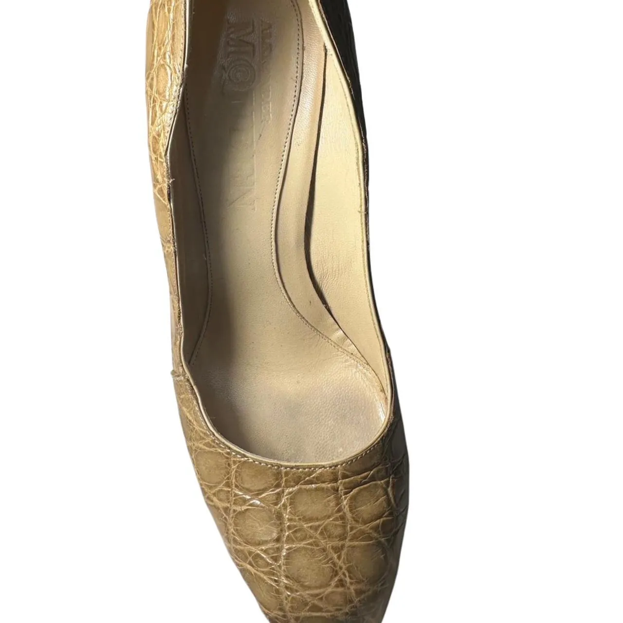 Vintage Alexander McQueen Tan Crocodile Print Heels, photo 2 of 4