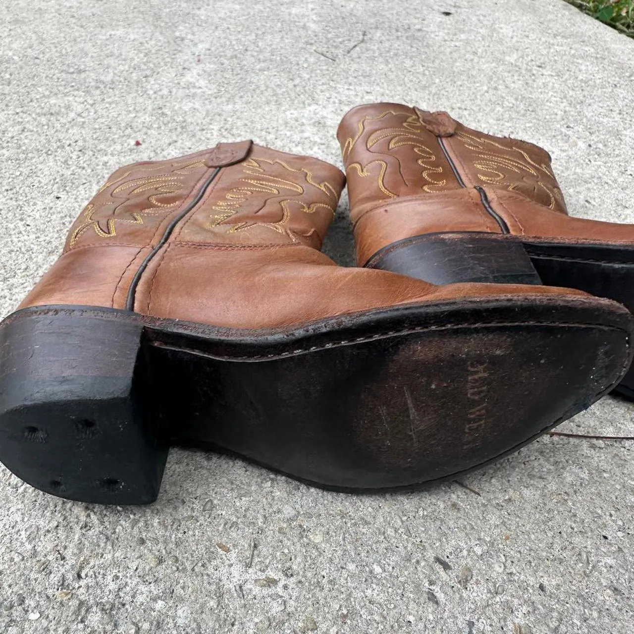 Old West Brown Leather Cowboy Boots, photo 5 of 7