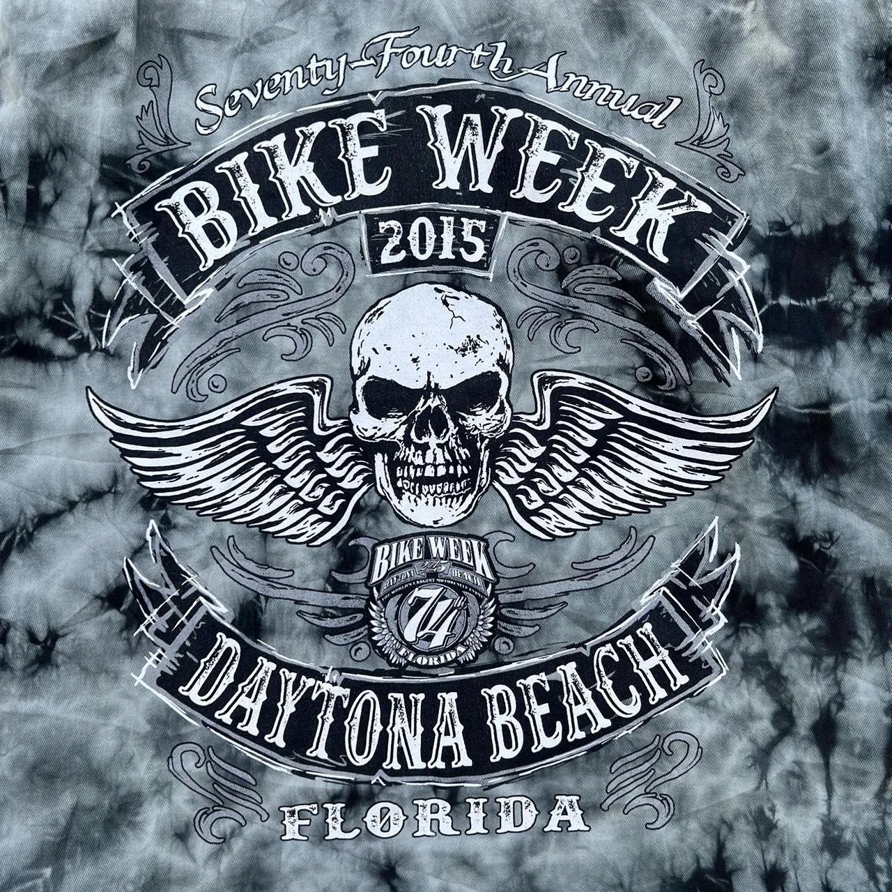 Vintage Bike Week Tie-Dye Button Up Vest, photo 5 of 5