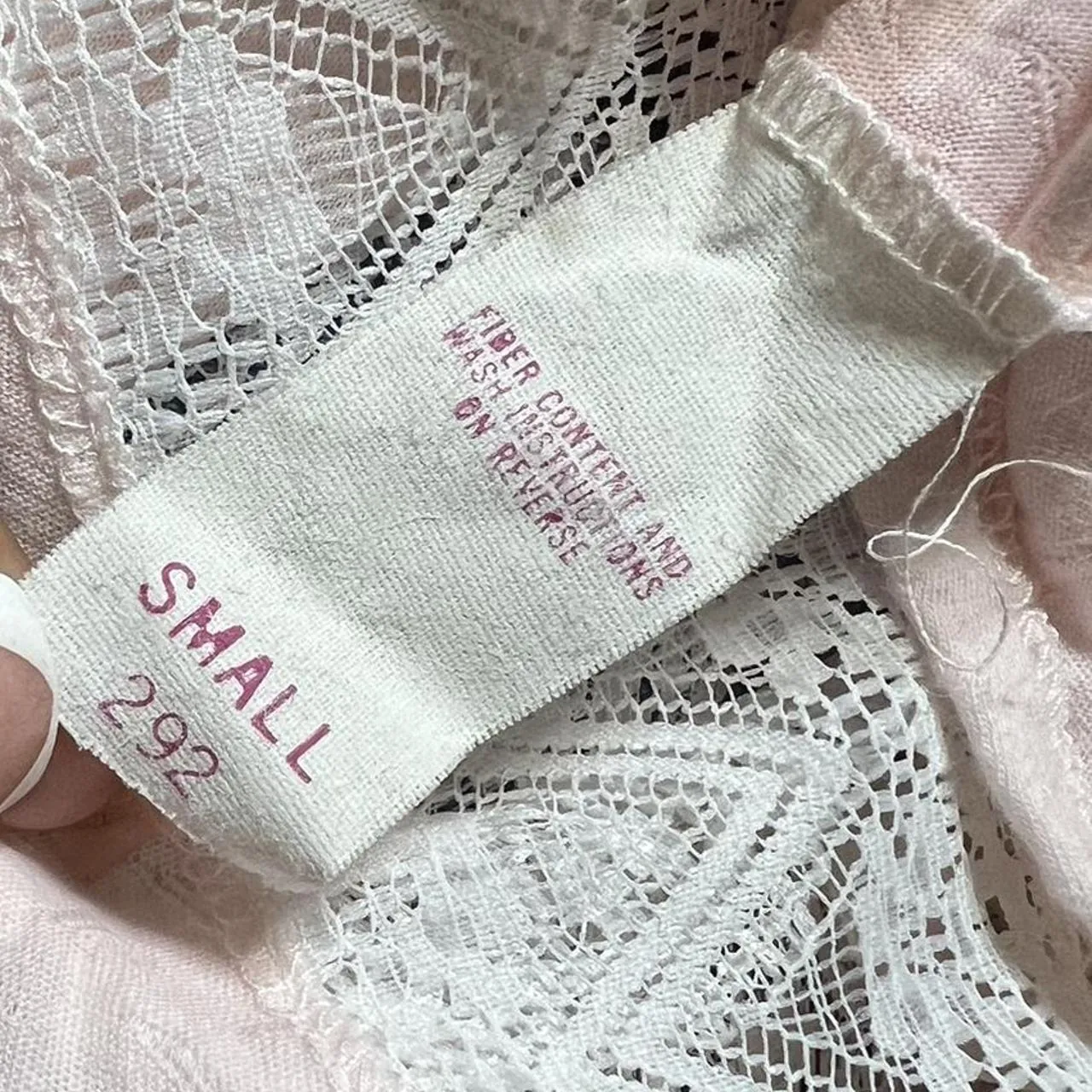 Vintage 80s Pink and White Lace Ruffle Teddy Romper, photo 3 of 3