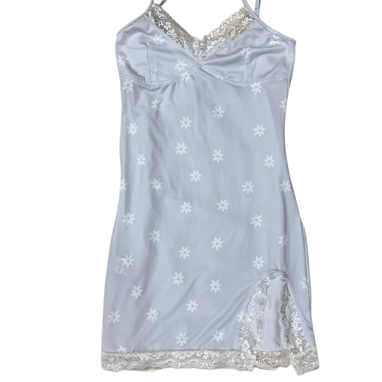 White Lace Floral Mini Slip Dress, photo 1 of 3
