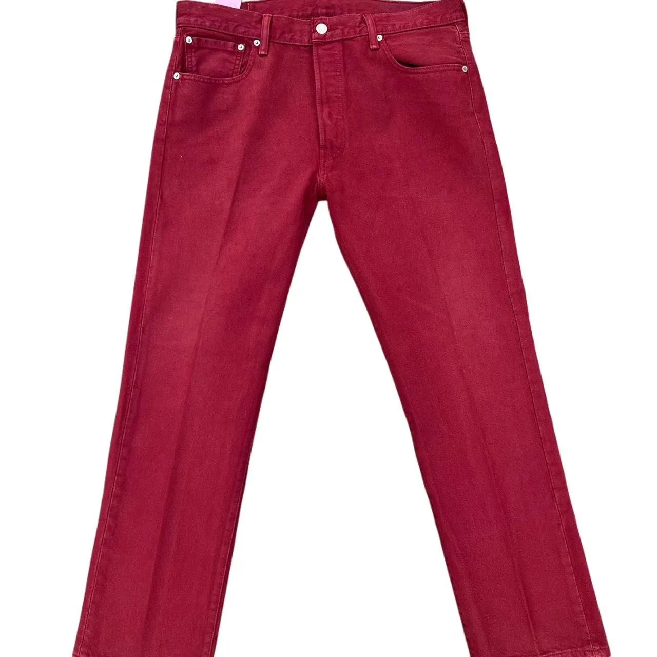 Vintage 90s Levi’s 501 Red Denim Jeans, photo 2 of 5