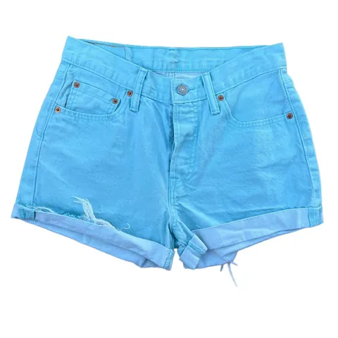 Levi’s Turquoise High Waisted Denim Shorts