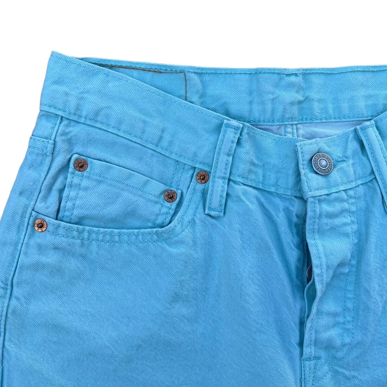 Levi’s Turquoise High Waisted Denim Shorts, photo 4 of 5