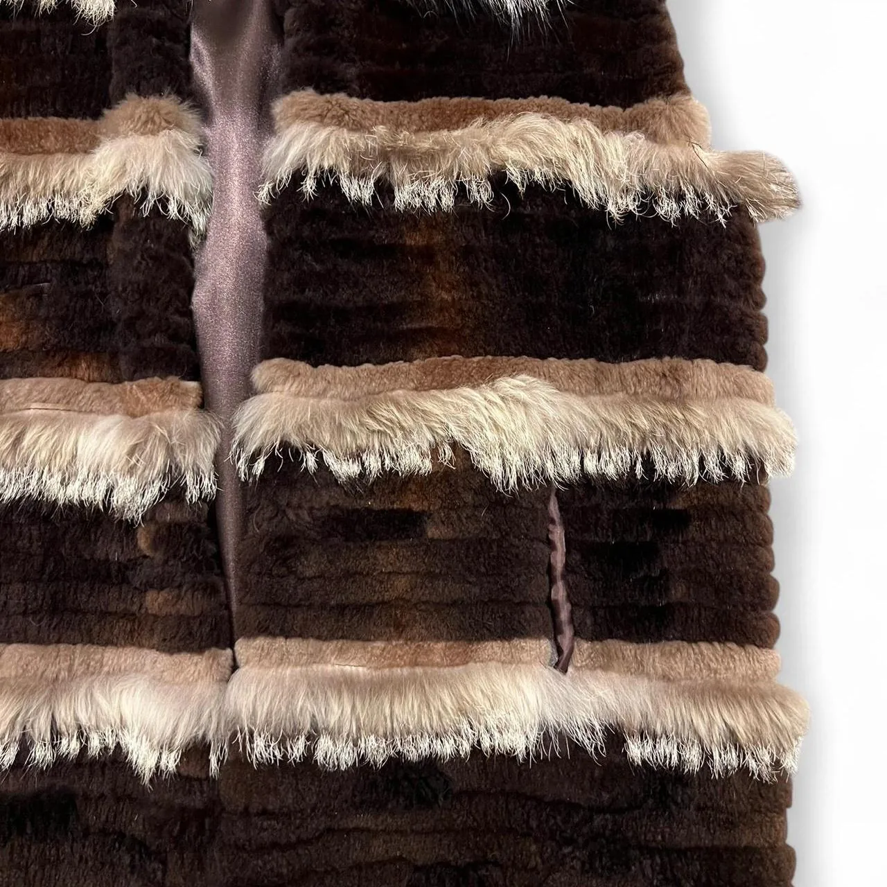Vintage Boutique Brown and Beige Fur Vest, photo 3 of 8