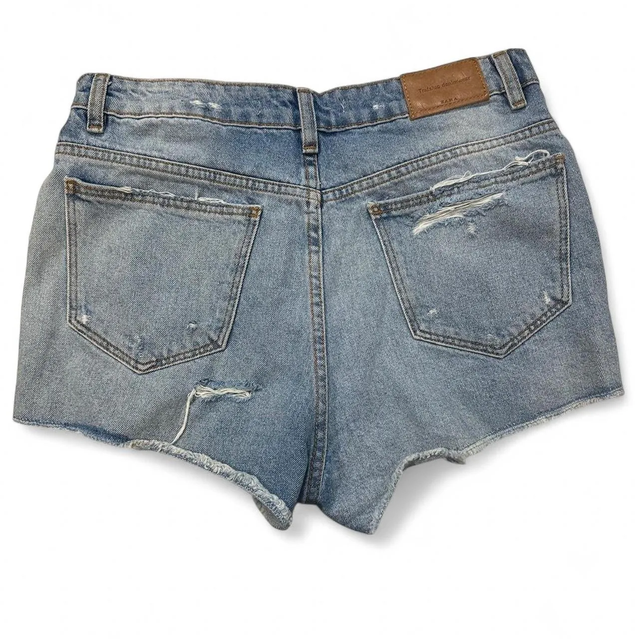 Zara High Waisted Denim Shorts with Rose Embroidery, photo 3 of 3