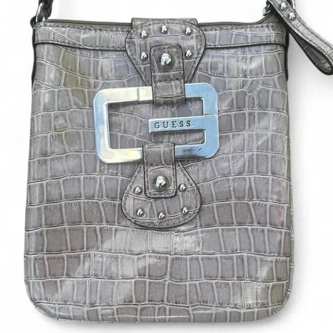 Vintage Guess Grey Snakeskin Print Crossbody Bag