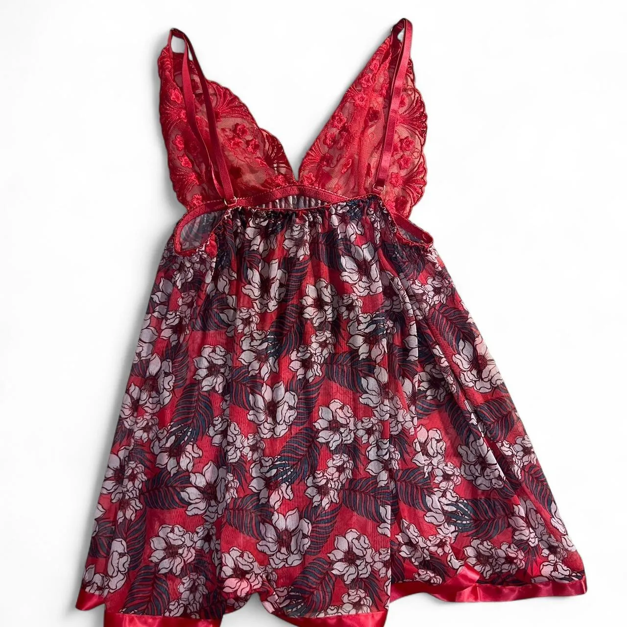 Vintage Y2K Pink Floral Lace Mini Dress, photo 4 of 4