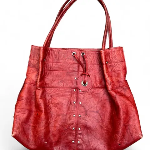 Piel & Arte Sustainable Red Leather Shoulder Bag