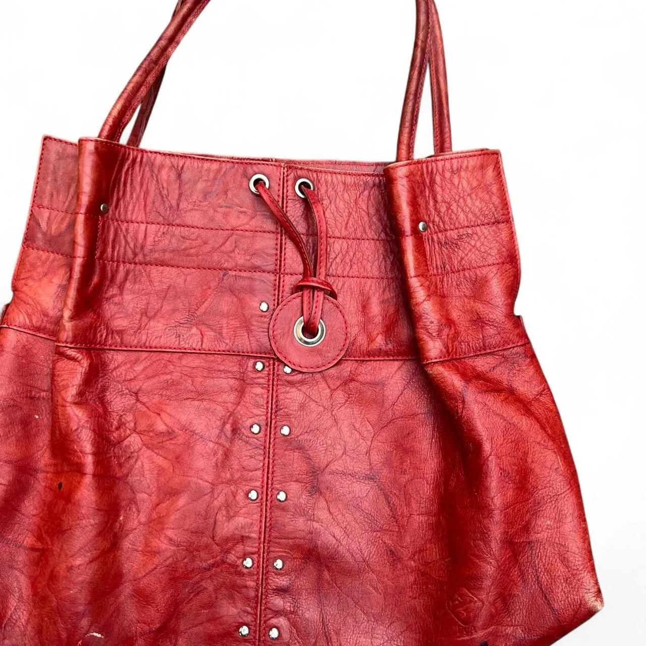 Piel & Arte Sustainable Red Leather Shoulder Bag, photo 2 of 5