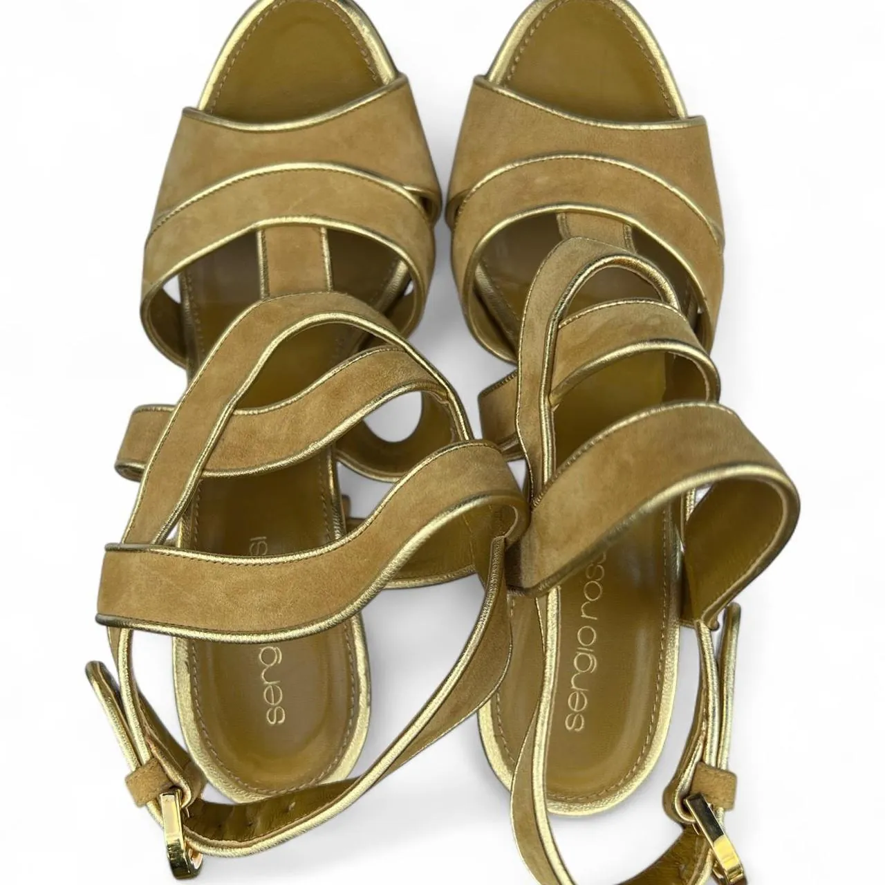 Vintage Sergio Rossi Gold Strappy Sandals, photo 2 of 5