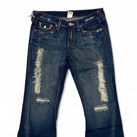 Vintage 2004 True Religion Distressed Flared Jeans