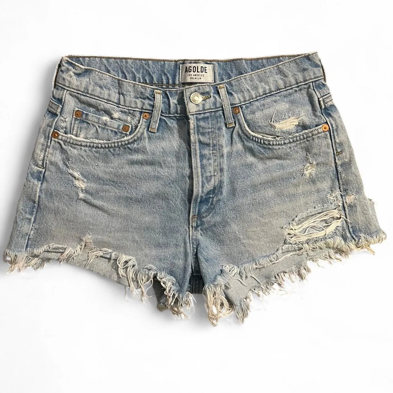 Agolde Y2K High Rise Denim Shorts, photo 1 of 4