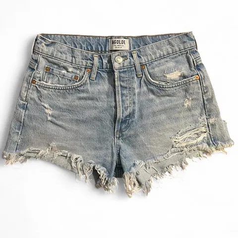 Agolde Y2K High Rise Denim Shorts
