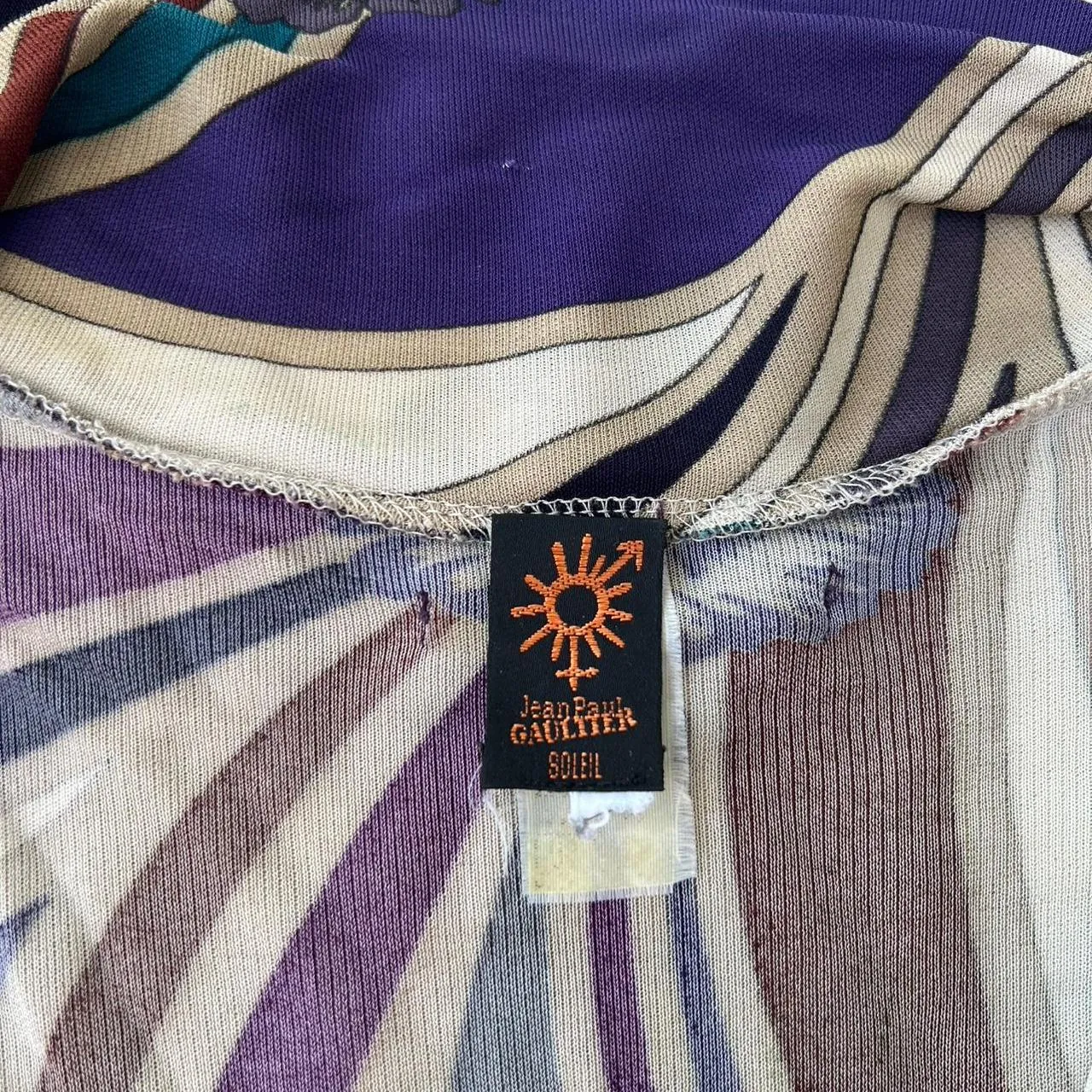 Rare Vintage Jean Paul Gaultier Colorful Mesh Nylon Sweater Dress, photo 6 of 8