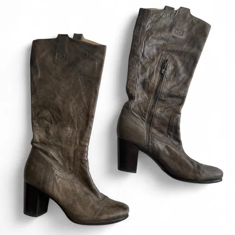 Vintage Frye Carson Distressed Knee High Boots