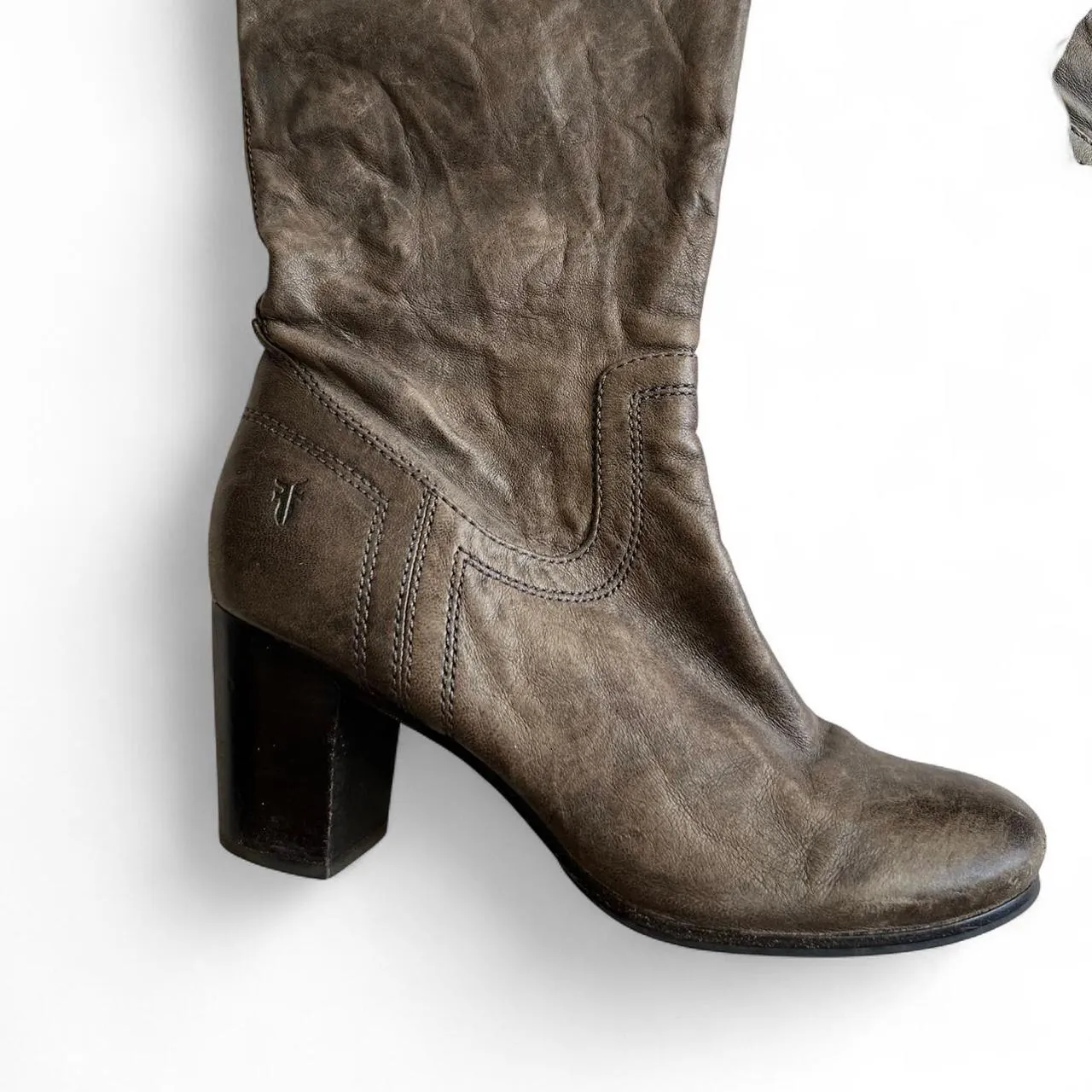 Vintage Frye Carson Distressed Knee High Boots, photo 2 of 6