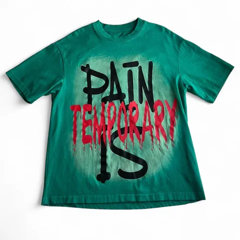 Rare Green “Pain is Temporary” Streetwear Tee