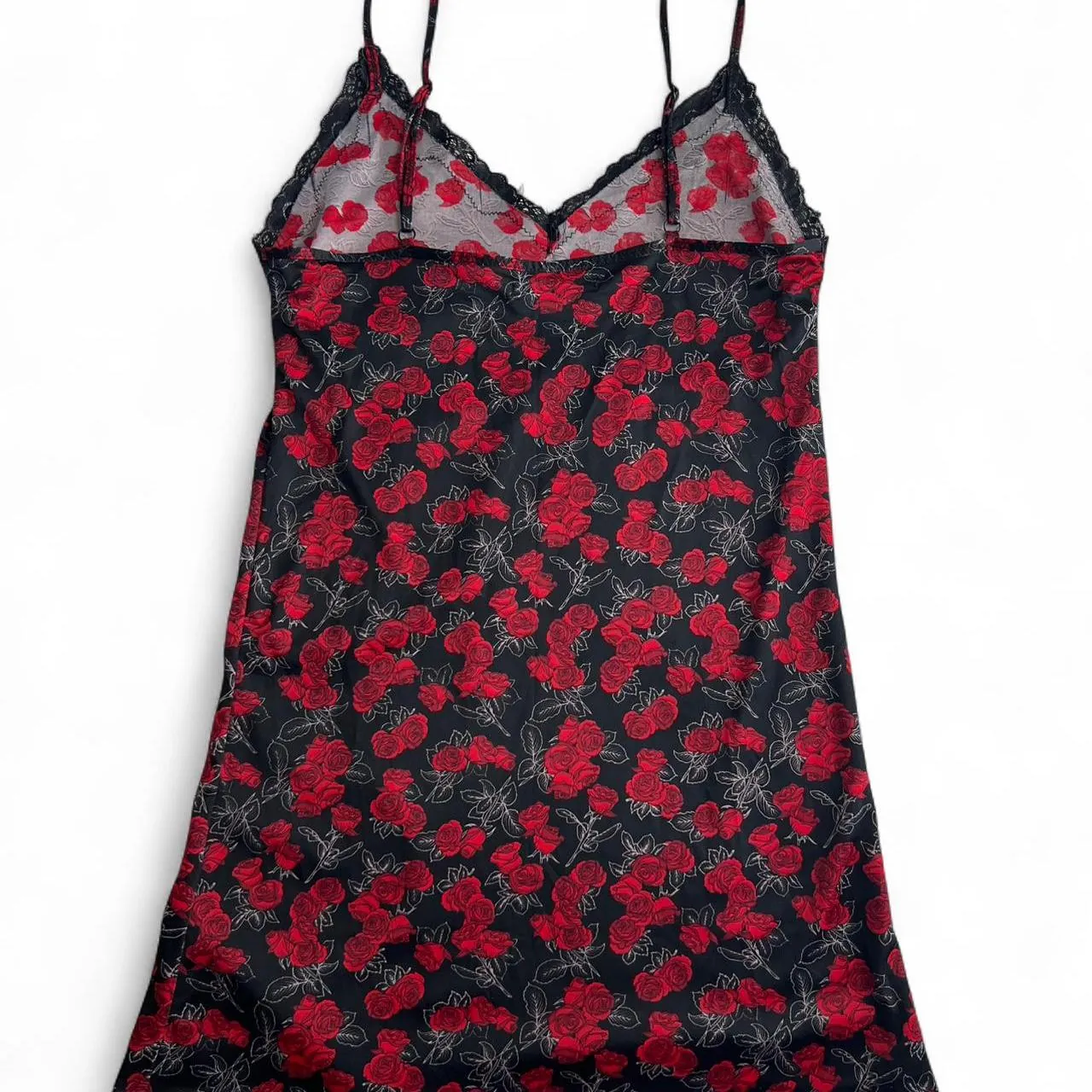 Vintage Marisa Red Floral Babydoll Slip Dress, photo 3 of 4