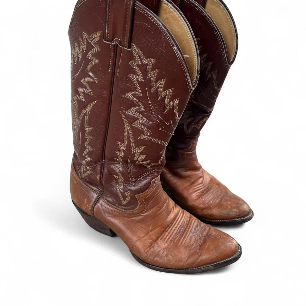 Vintage Justin Brown Leather Western Cowboy Boots, photo 2 of 4