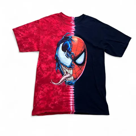 Marvel Spiderman vs Venom Tie Dye Universal Studios Graphic Tee