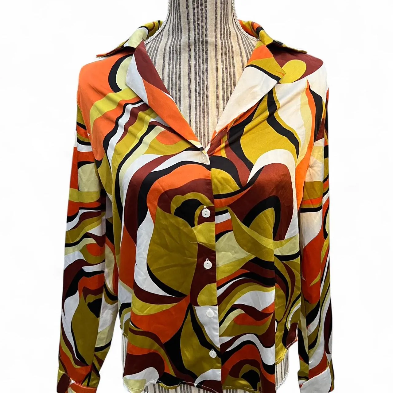Timing Multi Color Disco Printed Long Sleeve Top, photo 1 of 5