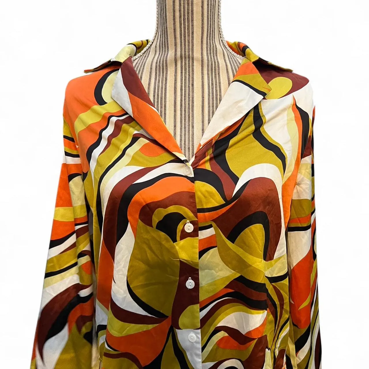 Timing Multi Color Disco Printed Long Sleeve Top, photo 2 of 5