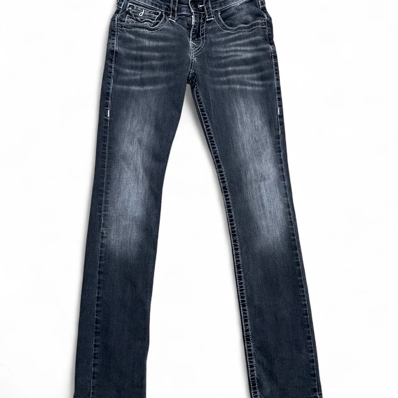 Vintage True Religion Distressed Black Denim Jeans, photo 2 of 5