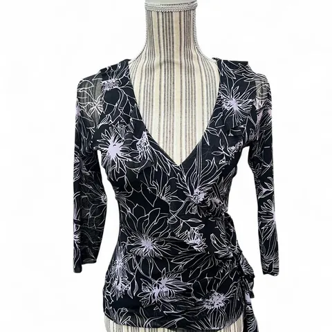 Vintage Y2K Limited Mesh Silky Asymmetrical Blouse