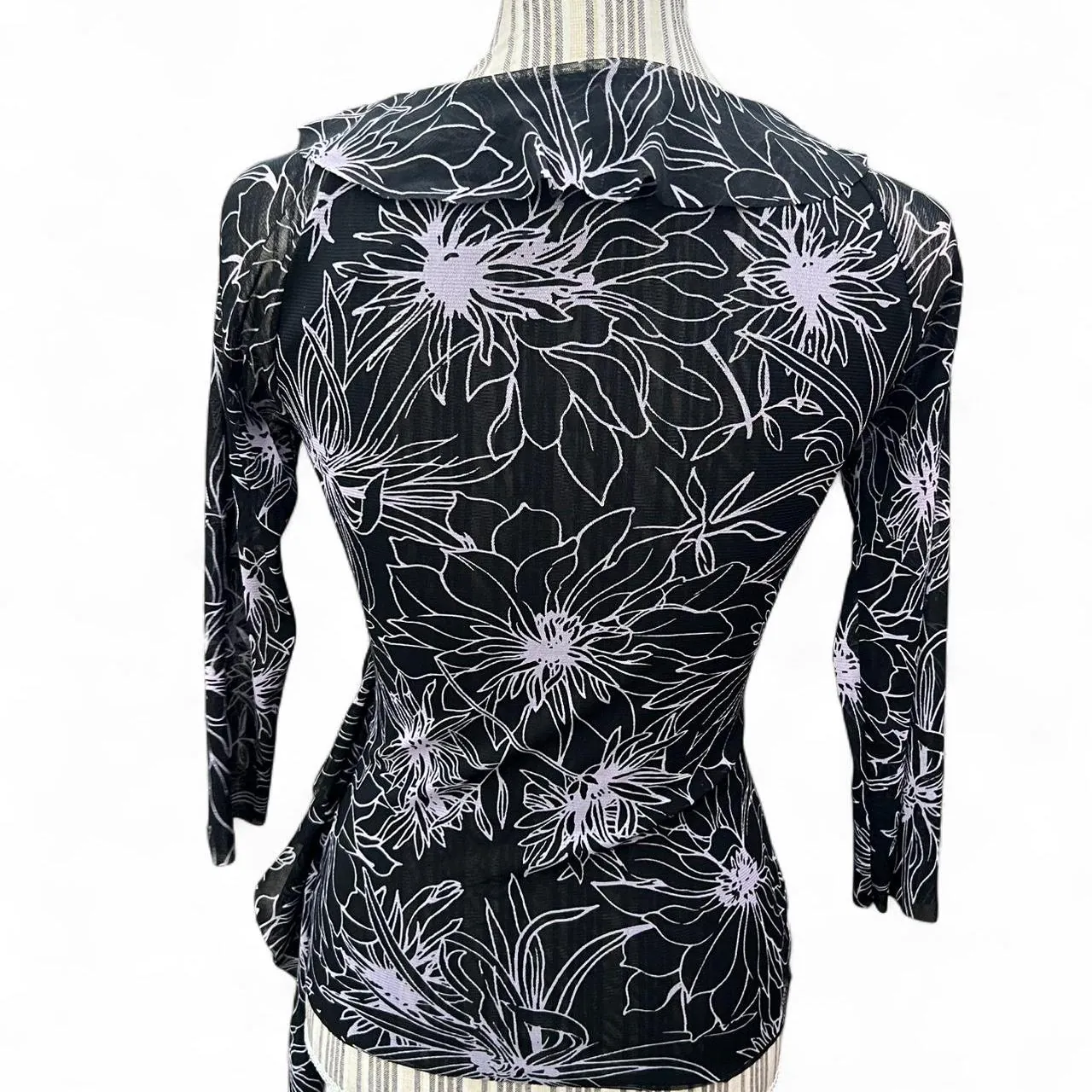 Vintage Y2K Limited Mesh Silky Asymmetrical Blouse, photo 4 of 6