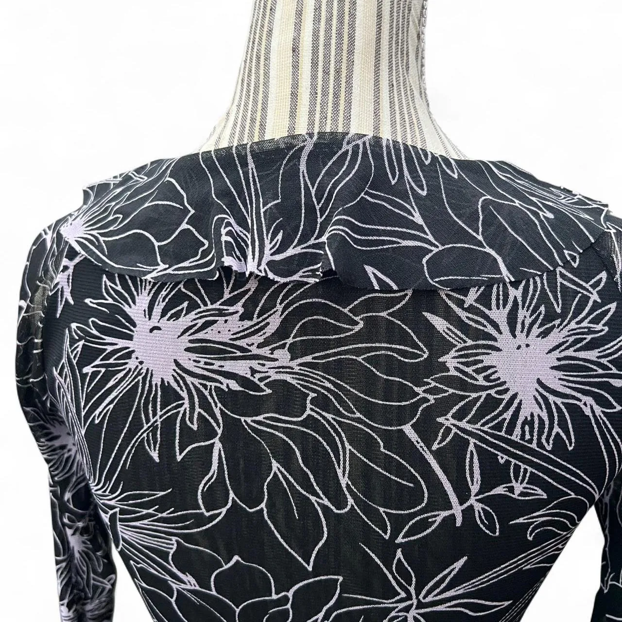 Vintage Y2K Limited Mesh Silky Asymmetrical Blouse, photo 5 of 6