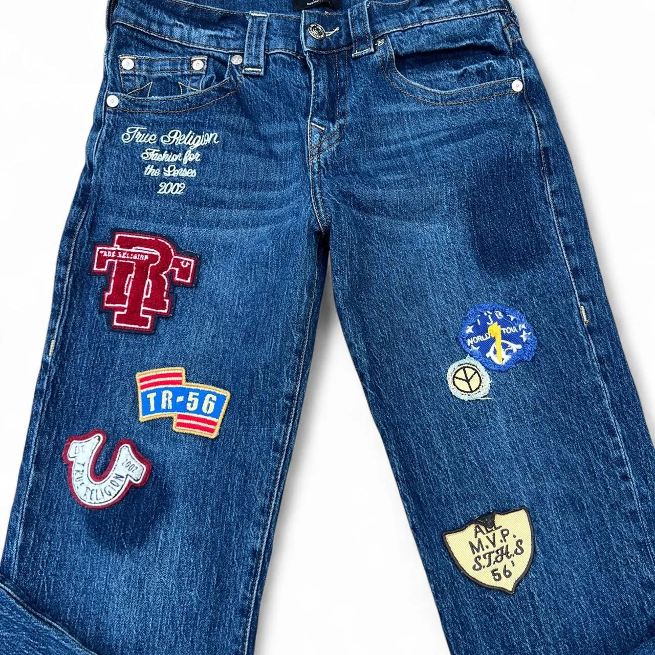 True Religion Ricki Embroidered Patches Straight Jeans, photo 2 of 5