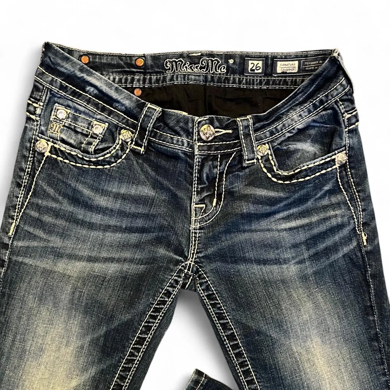 Vintage Miss Me Embroidery Cropped Capri Jeans, photo 3 of 5
